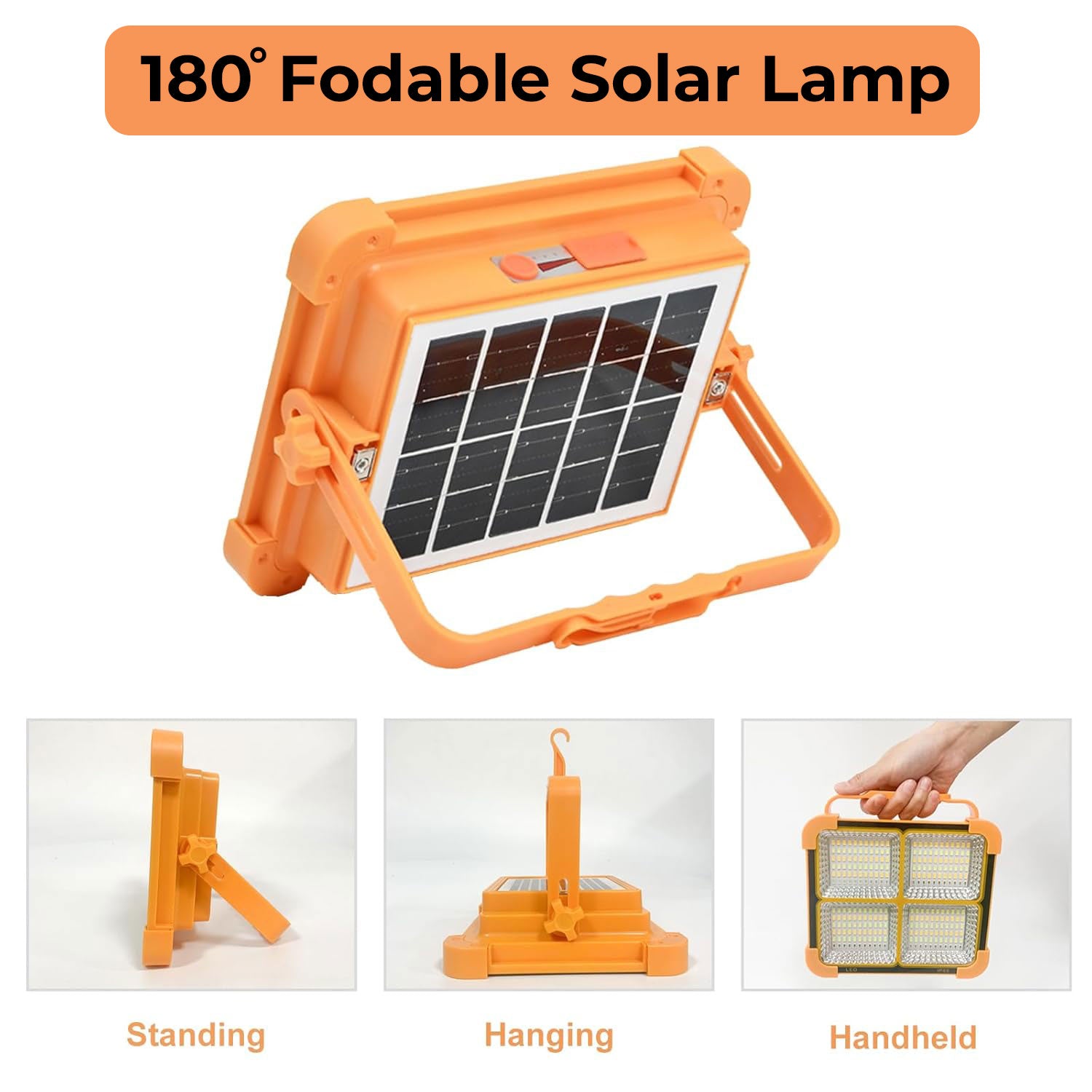 Solar LED Flood Light 100W|16500mAh Rechargeable Battery|10000LM Brightness 288 LED USB & Solar Charging| 5 Lighting Modes Portable Metal Camping Lamp for Garage Farm Fishing & Emergency