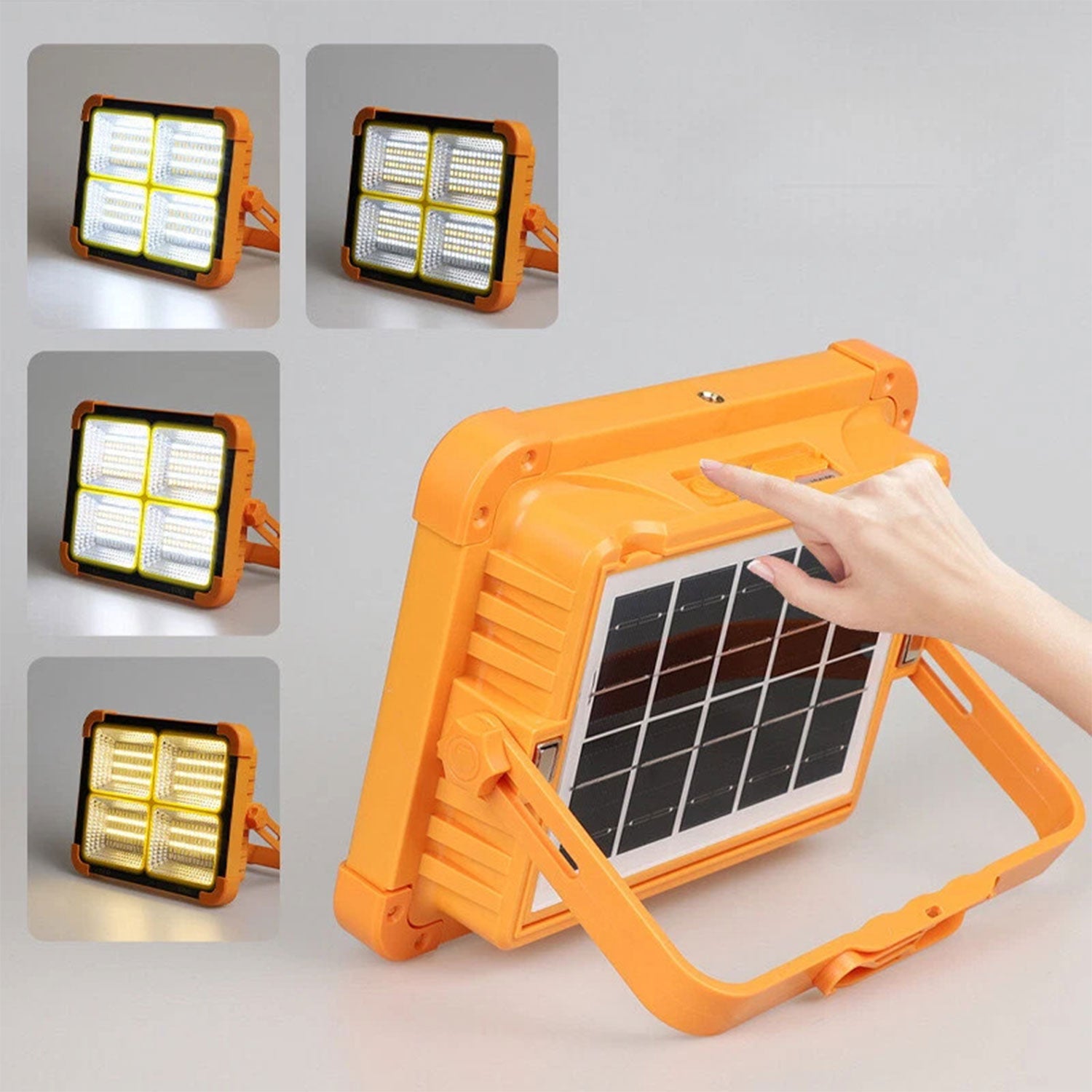 Solar LED Flood Light 100W|16500mAh Rechargeable Battery|10000LM Brightness 288 LED USB & Solar Charging| 5 Lighting Modes Portable Metal Camping Lamp for Garage Farm Fishing & Emergency