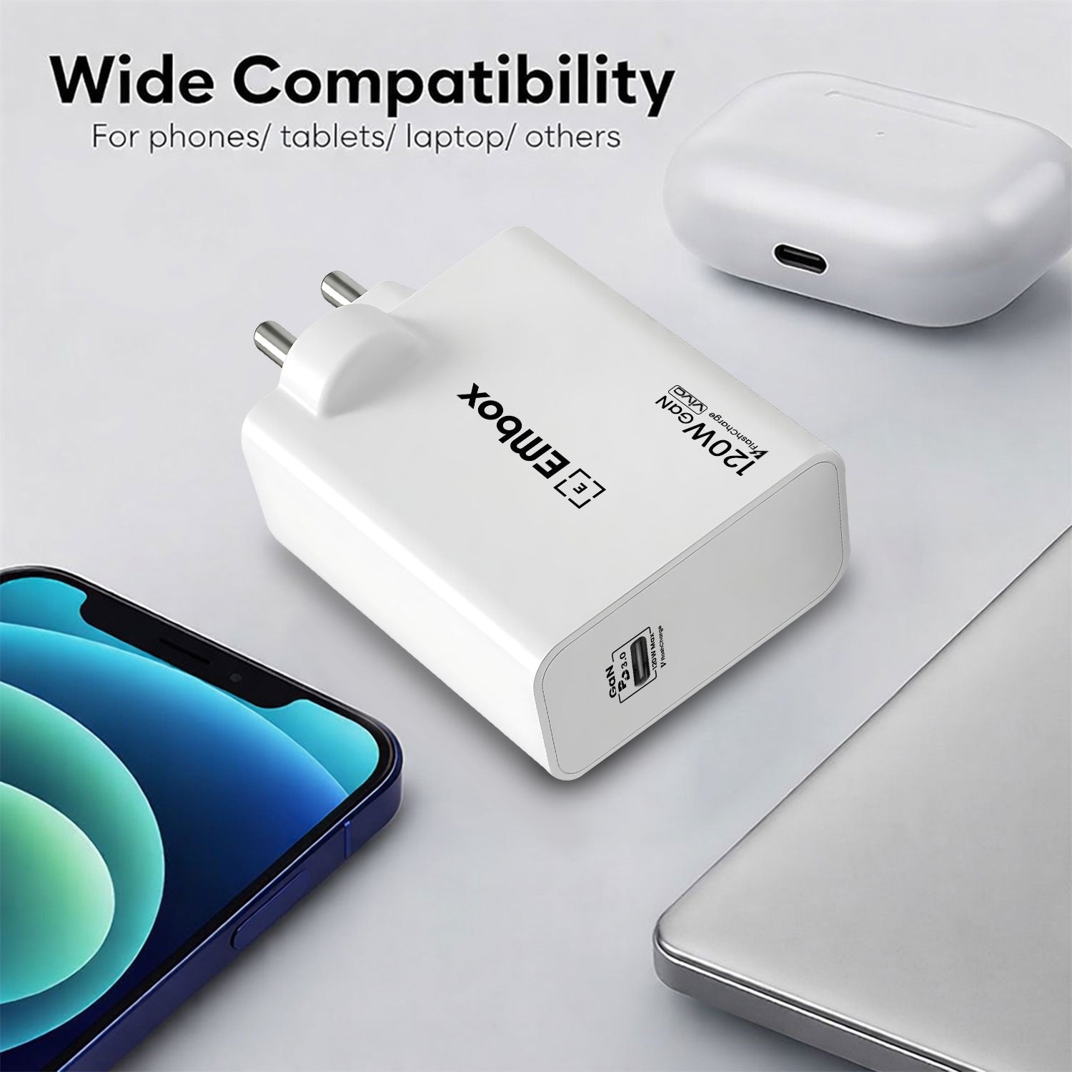 120W Flash Super Fast Charger Compatible for VIVO X100 5G, V30, V-X90 5G, V-X90 PRO 5G, V-X FOLD 3, iQOO-11 5G, iQOO 9 Pro, iQ9, iQOO 9T