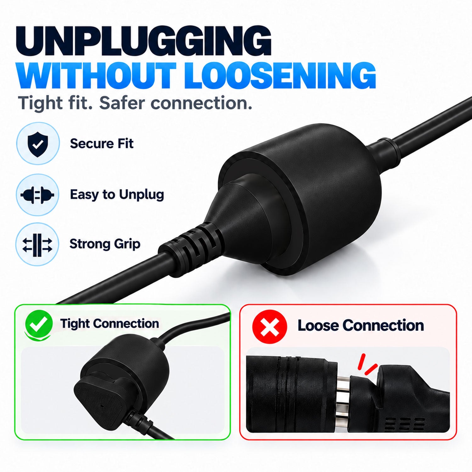 EMBOX 10A Single Socket Extension Board – 2500W Power Extension Cord with 3-Pin Plug for Home, Office and Everyday Electrical Use (Black)
