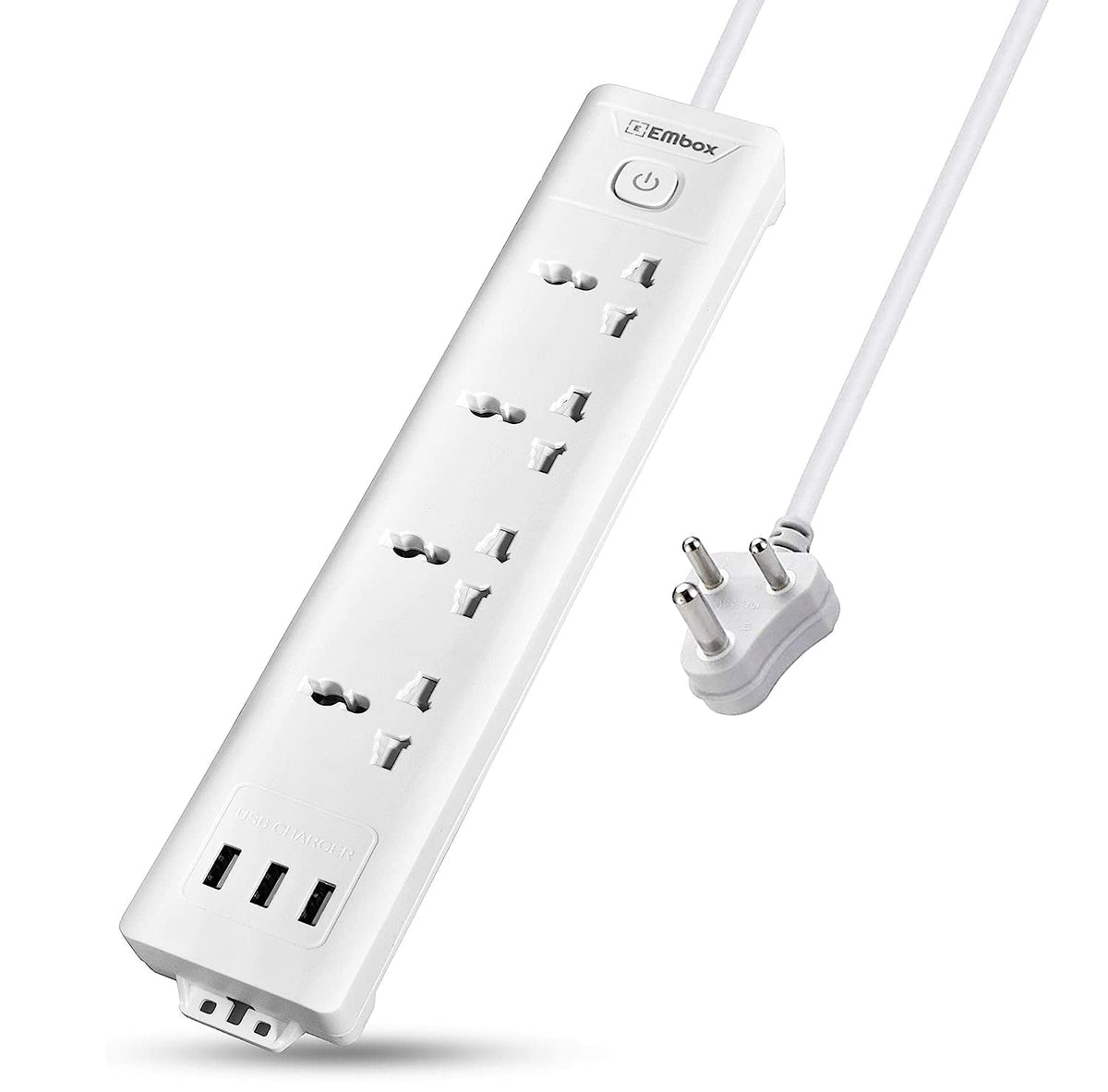 Embox 10A Extension Board with 5 Meter Cable with Master Switch with 4