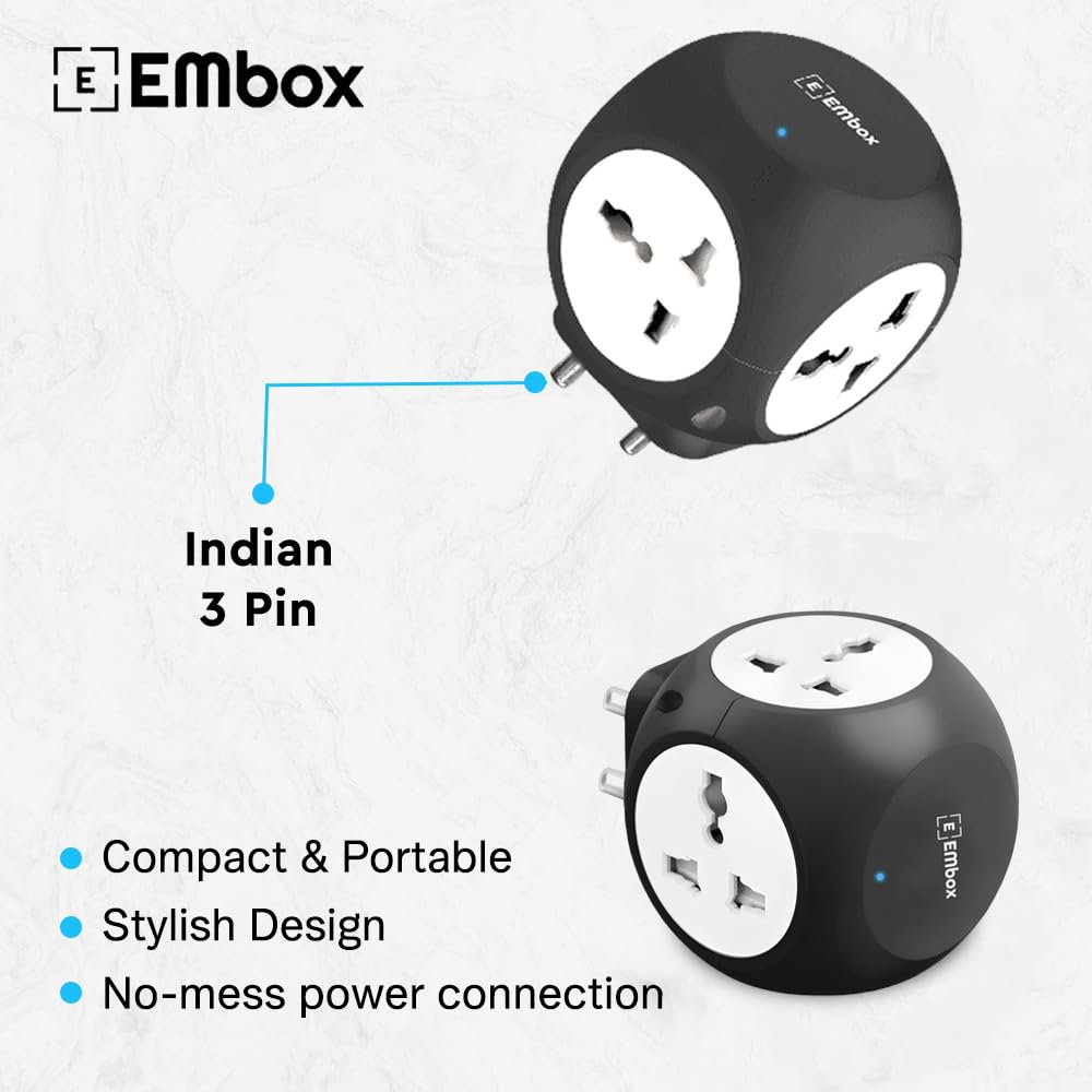 4 Socket Universal Charger Adapter 1500W Multi Plug Adapter