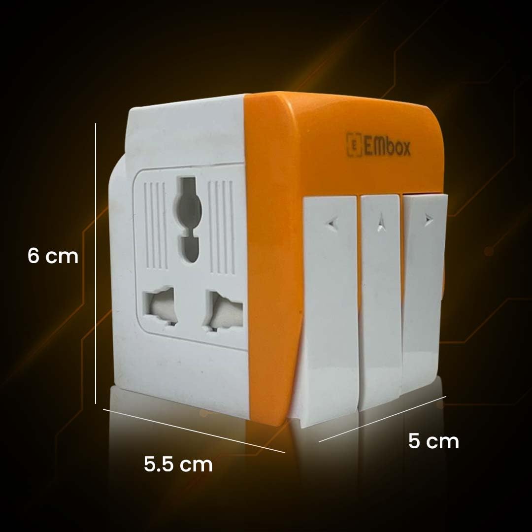 Multi Plug Adapter With USB 3 Devices in 1 (10 Amp)