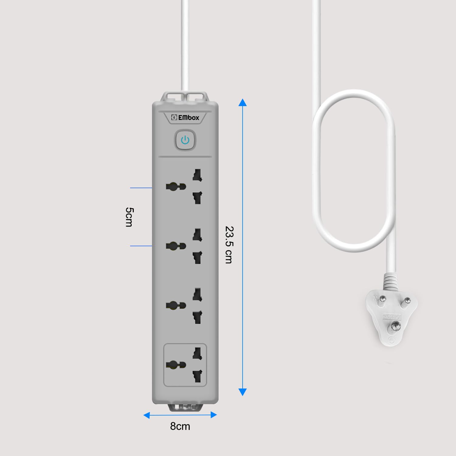 Extension Board with Switches 1500 W, 4 Universal Sockets,Master Switch | 6 amp Spike Guard, LED Indicator
