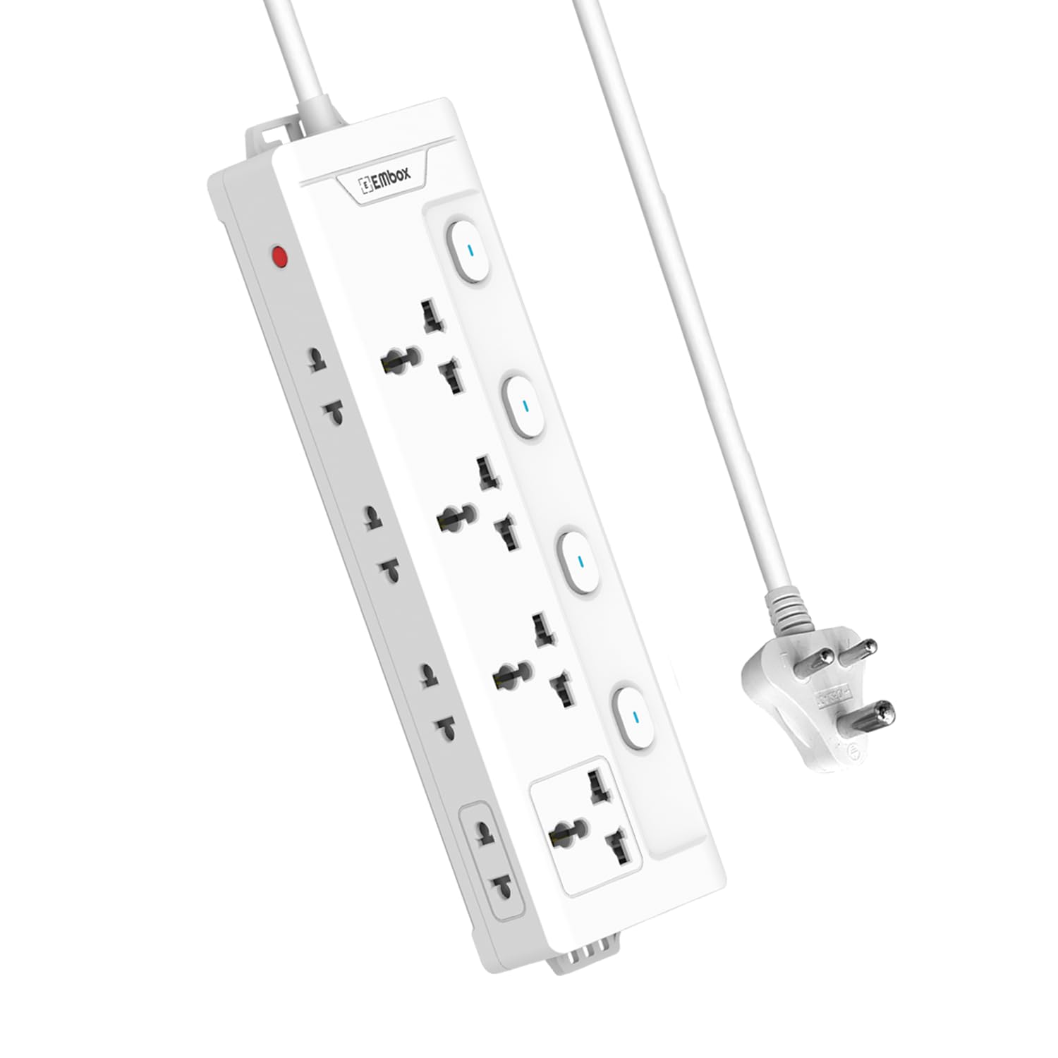 Extension Board 5 Meter Cable with Switches | 1500 W Extension Cord 4 Universal Sockets