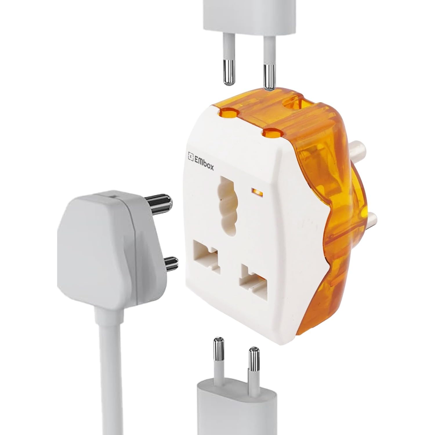 mbox 6A to 16A Converter Plug for Geysers AC Refrigerator Microwave Heavy Home Appliances-16 amp Socket with 3 Pin Outlets Sitable for All International Plugs (6-16 LED Indicator Plug-Pack of 1)