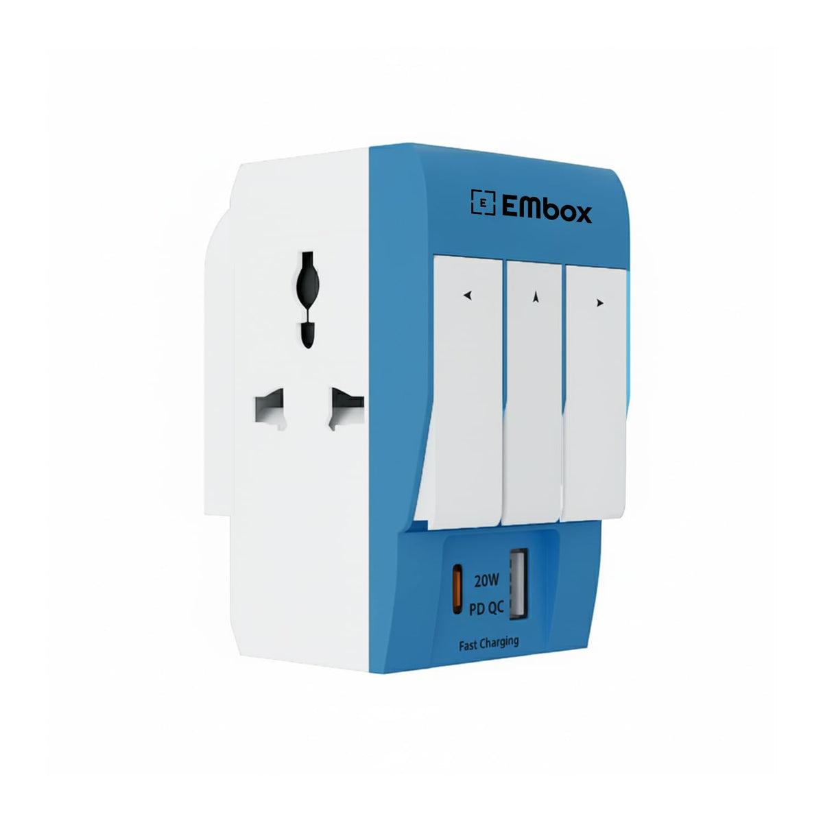 Type C PD 3 Pin Multi Plug Adapter with Individual Switch | 3 Pin Plug