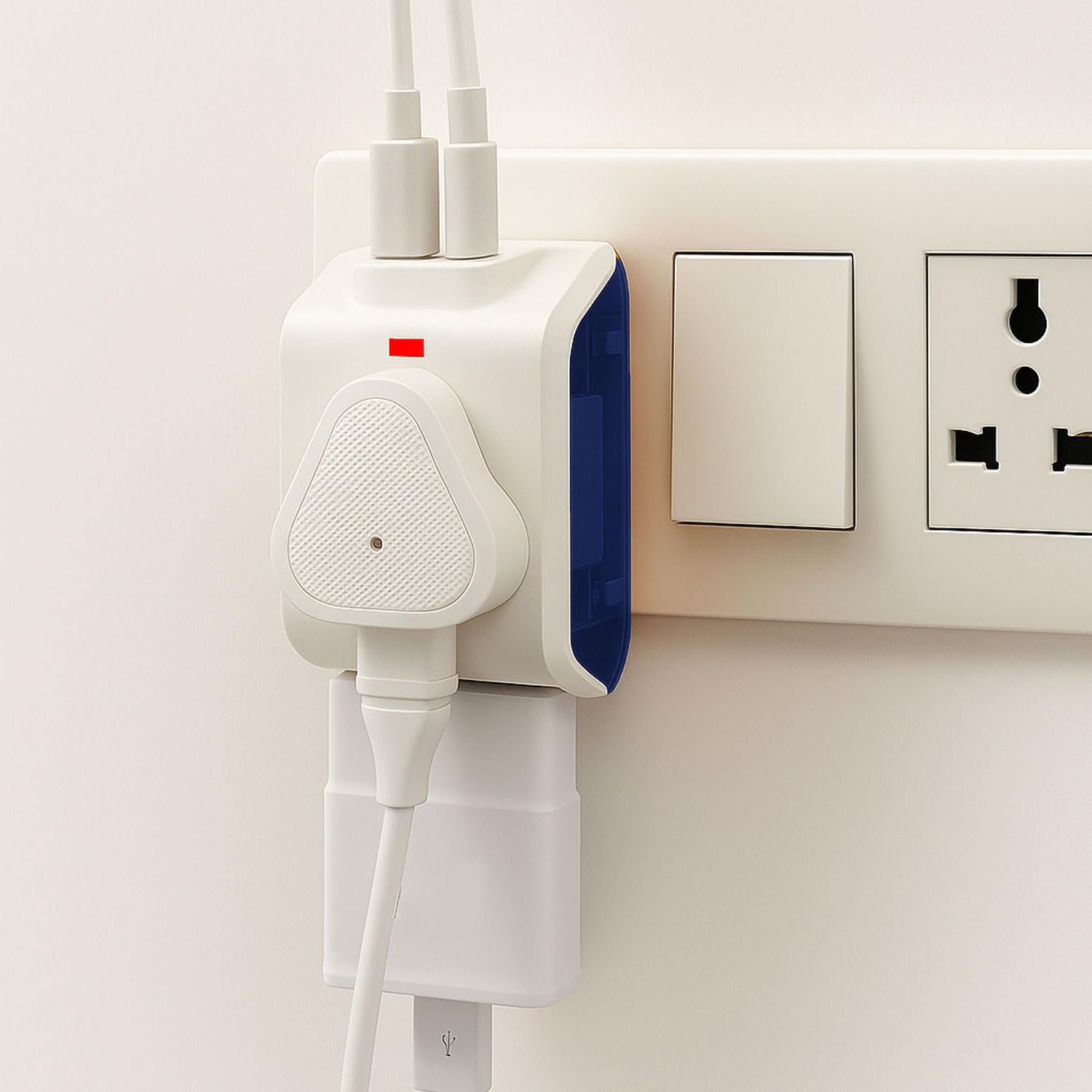 Multi Plug Adapter with USB Ports | Universal 2-Pin Plug Socket | Multi USB Charger Adapter with USB-A & Type-C | Compact Fast Charging Power Adapter Plug for Phones, tablets & Devices