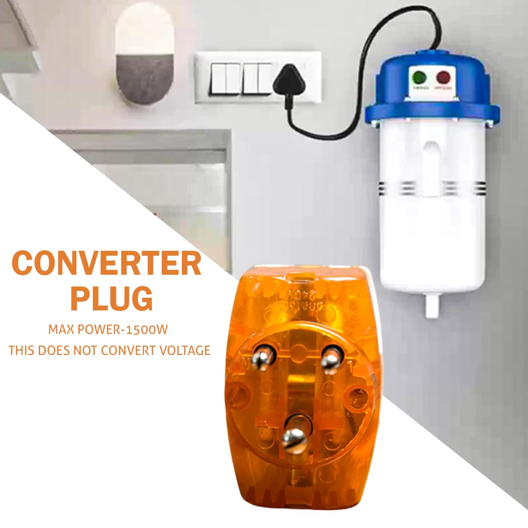 mbox 6A to 16A Converter Plug for Geysers AC Refrigerator Microwave Heavy Home Appliances-16 amp Socket with 3 Pin Outlets Sitable for All International Plugs (6-16 LED Indicator Plug-Pack of 1)