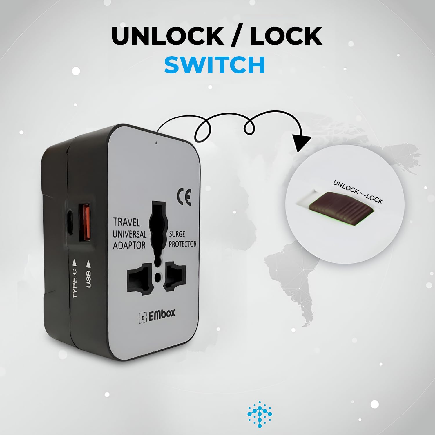 Embox Universal Travel Adapter | All-in-One Worldwide Charger Adapter