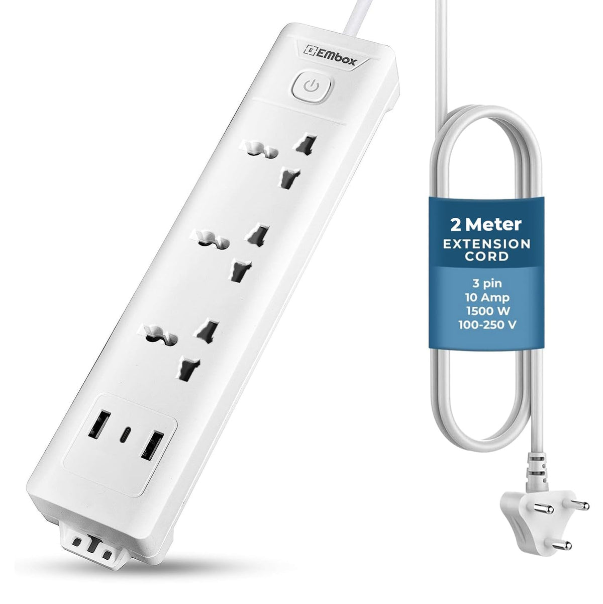 Extension Board 5 Meter Cable with Switches | 1500 W Extension Cord 4
