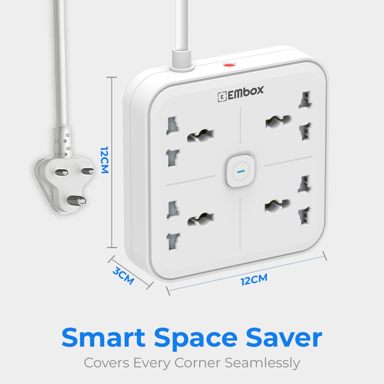 Extension Board | 3 Universal Sockets, USB QC & PD, Safety Switch