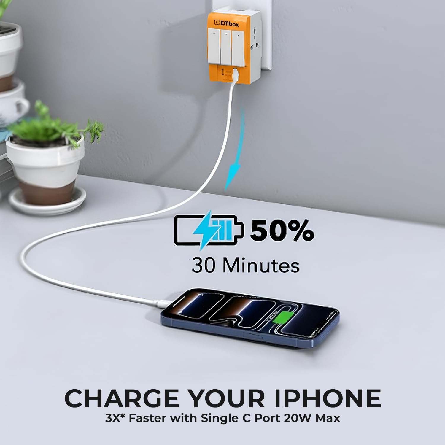 Type C PD 3 Pin Multi Plug Adapter with Individual Switch | 3 Pin Plug Socket Safety Shutter Spike Buster Fuse Protected Adapter | 3 Way Plug Extension for Home Office Travel-5A-250V