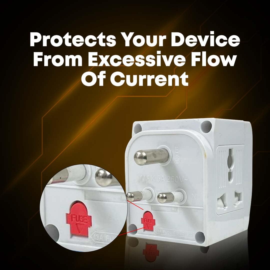 Multi Plug Adapter With USB 3 Devices in 1 (10 Amp)