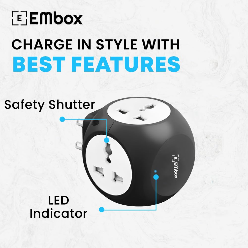 4 Socket Universal Charger Adapter 1500W Multi Plug Adapter