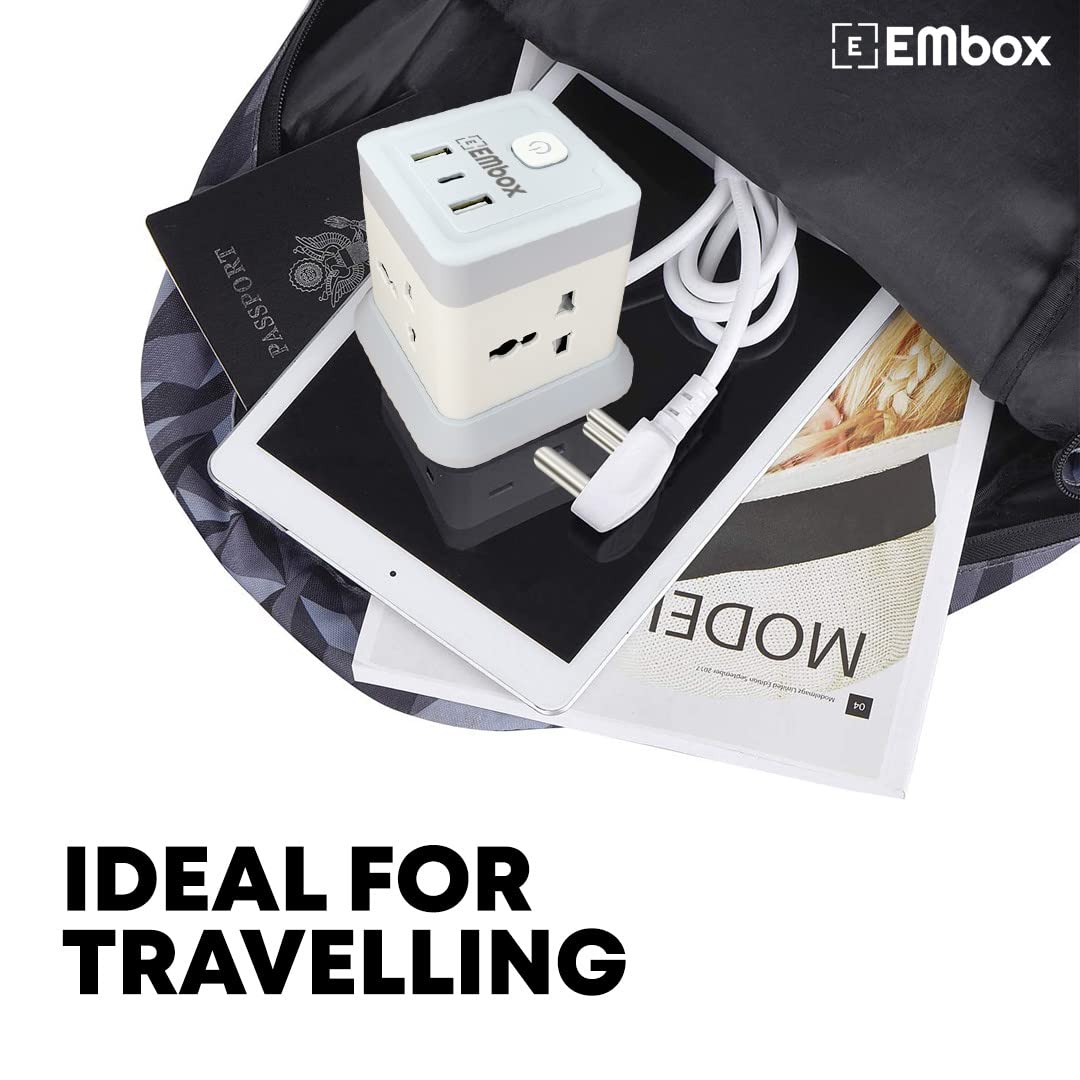 Electric Extension Board 7 Devices in 1 With USB (2.4 A) (QC 3.0)