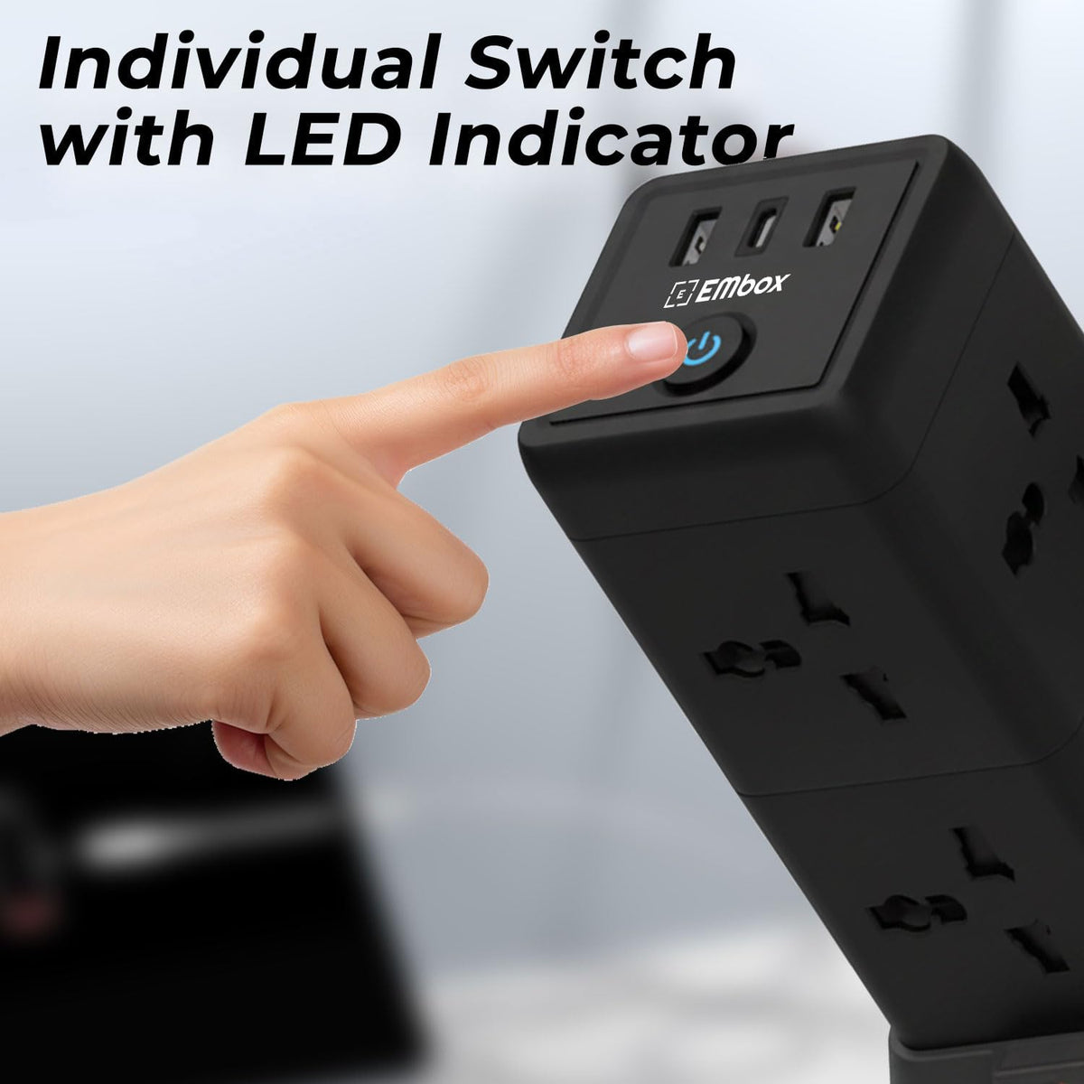 11 in 1 Cube Extension Board with USB Type C (2.4 A) (QC 3.0) | 2500W