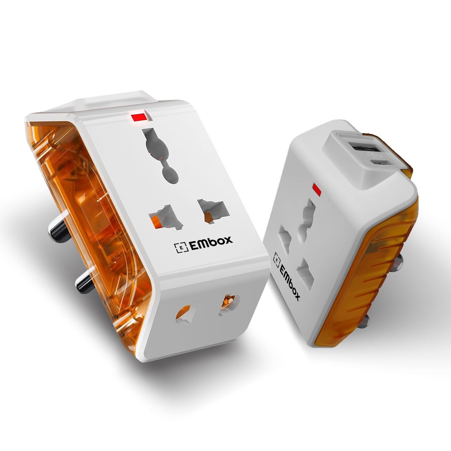 Multi Plug Adapter with USB Ports | Universal 2-Pin Plug Socket | Multi USB Charger Adapter with USB-A & Type-C | Compact Fast Charging Power Adapter Plug for Phones, tablets & Devices