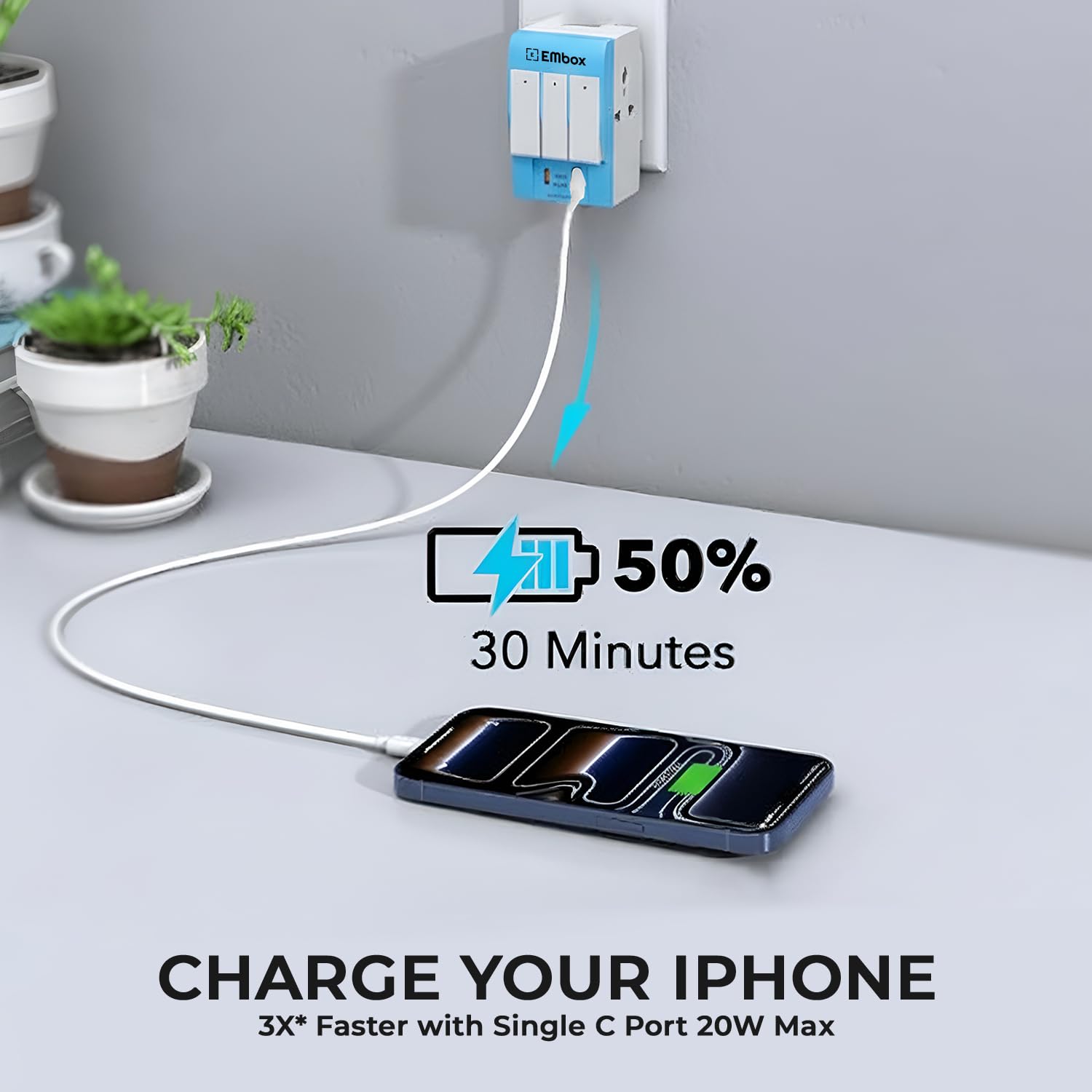 Type C PD 3 Pin Multi Plug Adapter with Individual Switch | 3 Pin Plug Socket Safety Shutter Spike Buster Fuse Protected Adapter | 3 Way Plug Extension for Home Office Travel-5A-250V