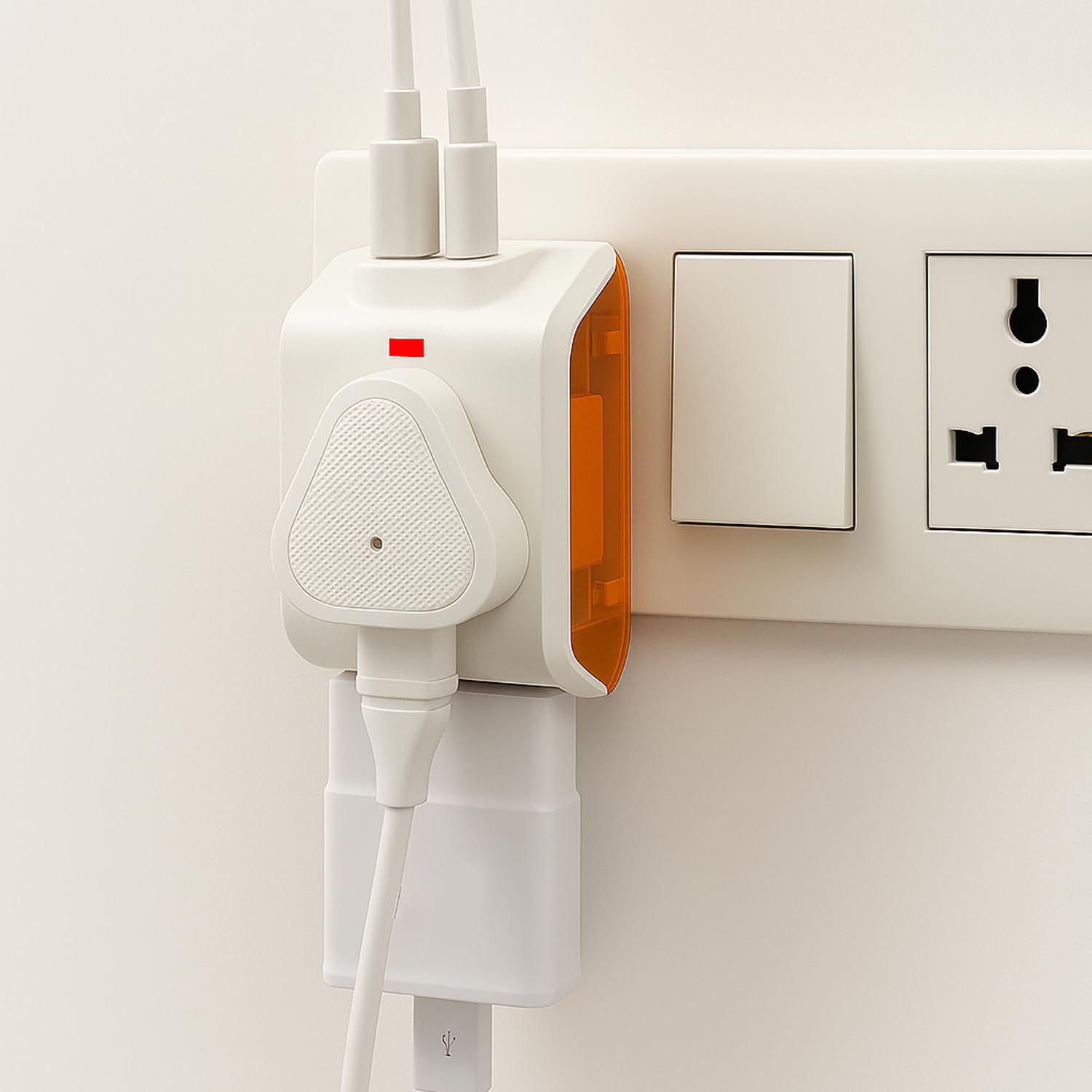 Multi Plug Adapter with USB Ports | Universal 2-Pin Plug Socket | Multi USB Charger Adapter with USB-A & Type-C | Compact Fast Charging Power Adapter Plug for Phones, tablets & Devices