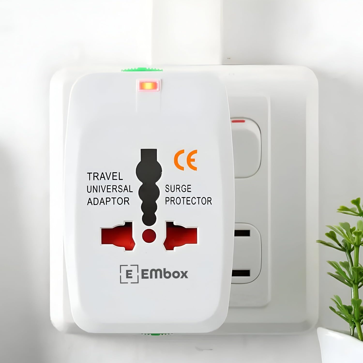 Embox Universal Charger Adapter 224+ Countries Support Travel Adapter International All in One Worldwide International Travel Adapter (White)