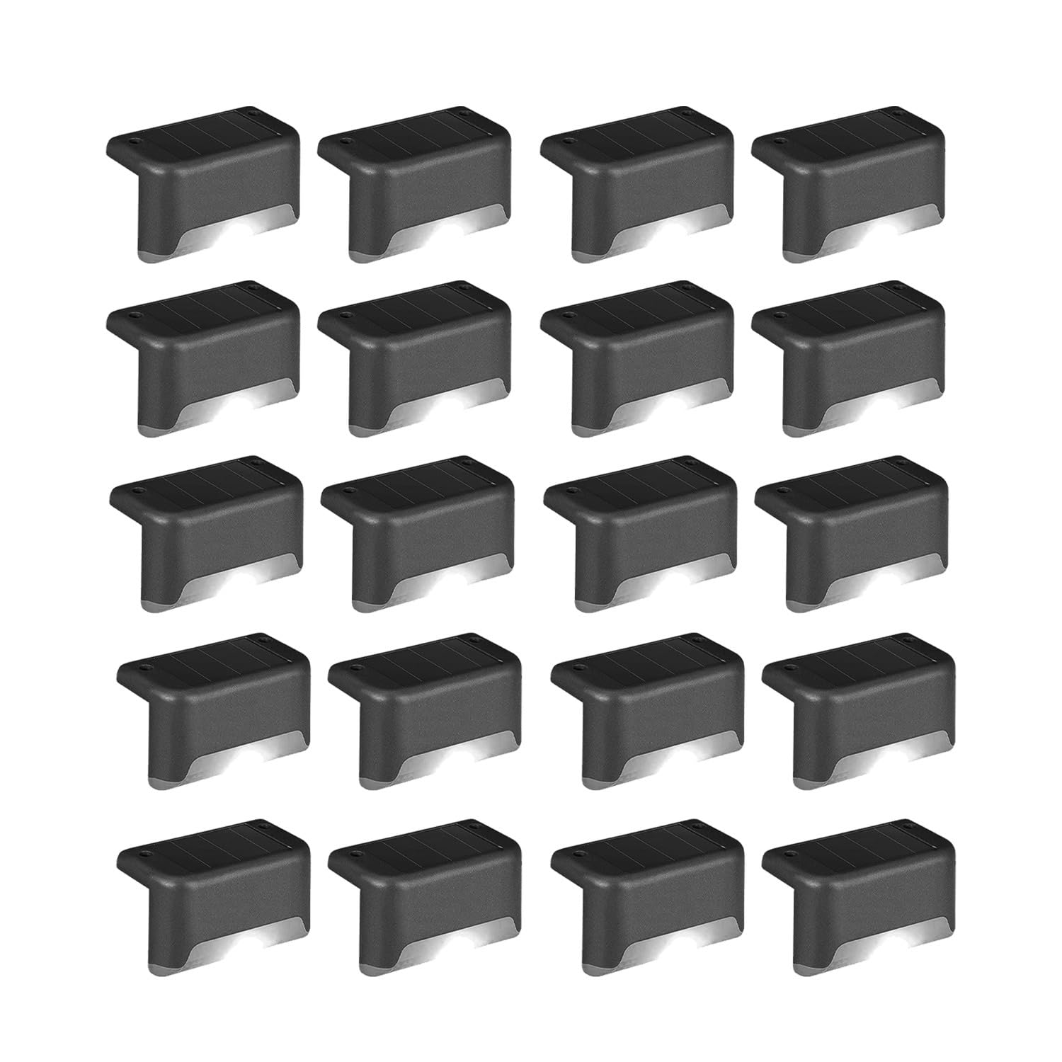 EMBOX Solar Outdoor Wall & Fence Light – Warm White, Waterproof - Black