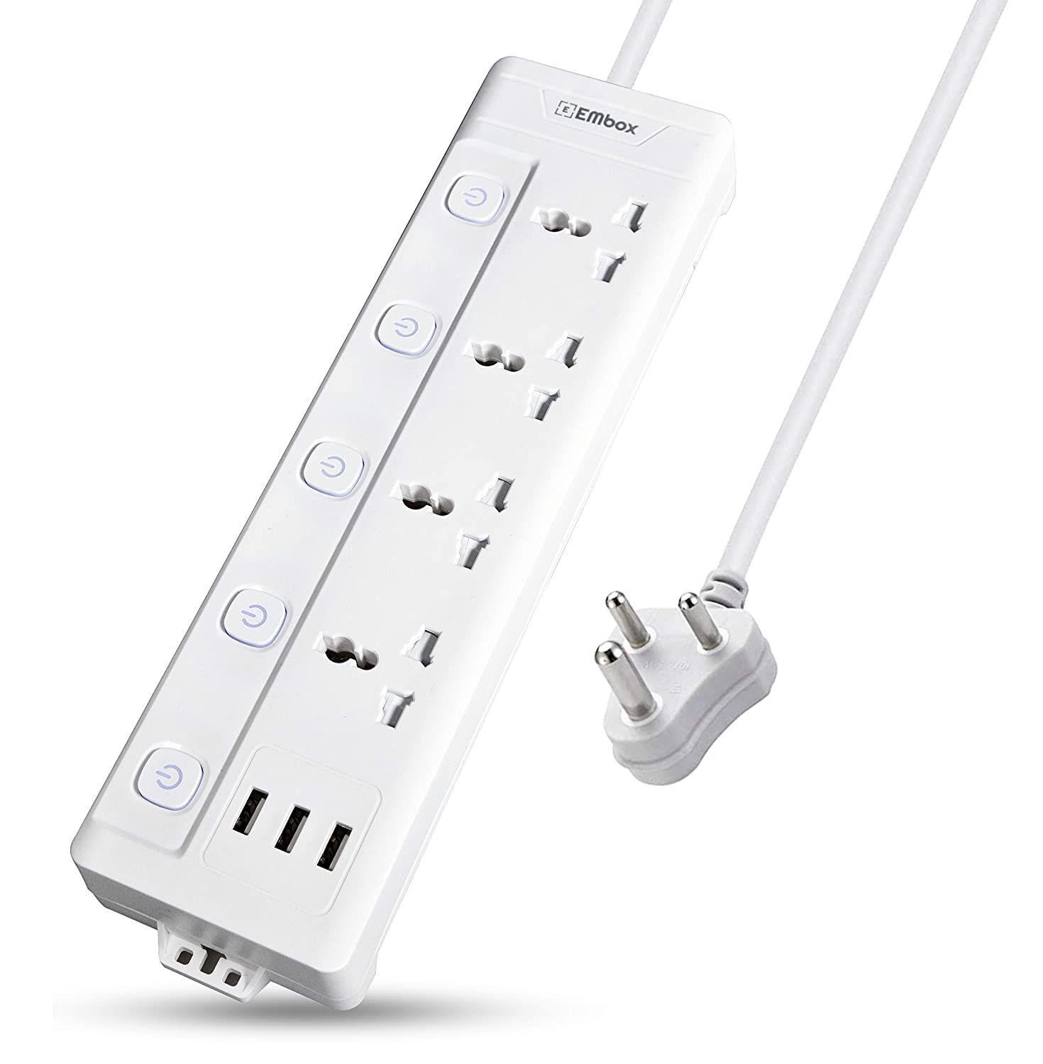 Electric Extension Board 7 Devices in 1 With USB (2.4 A) (2500W)