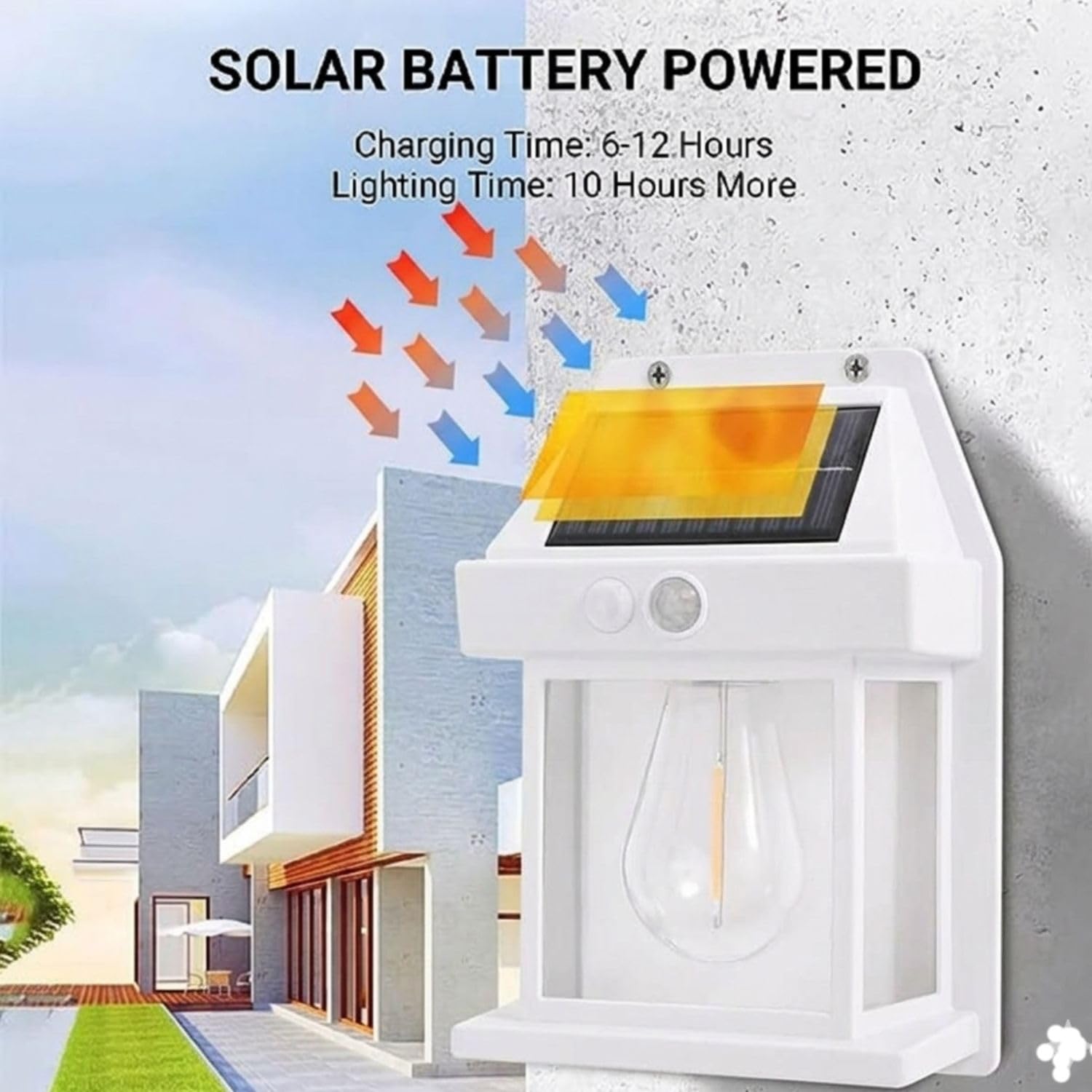Solar Light Outdoor Garden Waterproof LED Porch, Patio, Garden, Pathway & Yard Lighting Scone Lamp for Garden Pathway, and Lawn Waterproof Automatic Powered