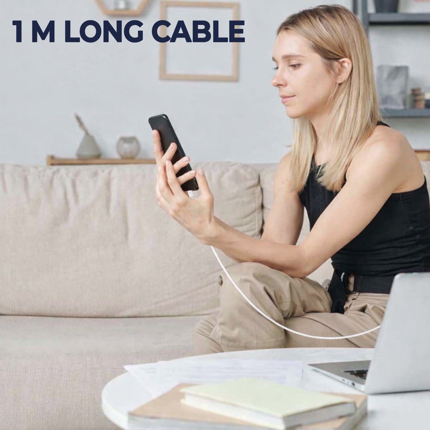EMBOX 25W USB-C Fast Charger with 1M Type-C to Type-C Fast Charging Cable Braided | USB C PD Charger Adapter | Type C Data Sync Cable for Mobile, Tablet & Laptop | Over-Current, Short Circuit Protection