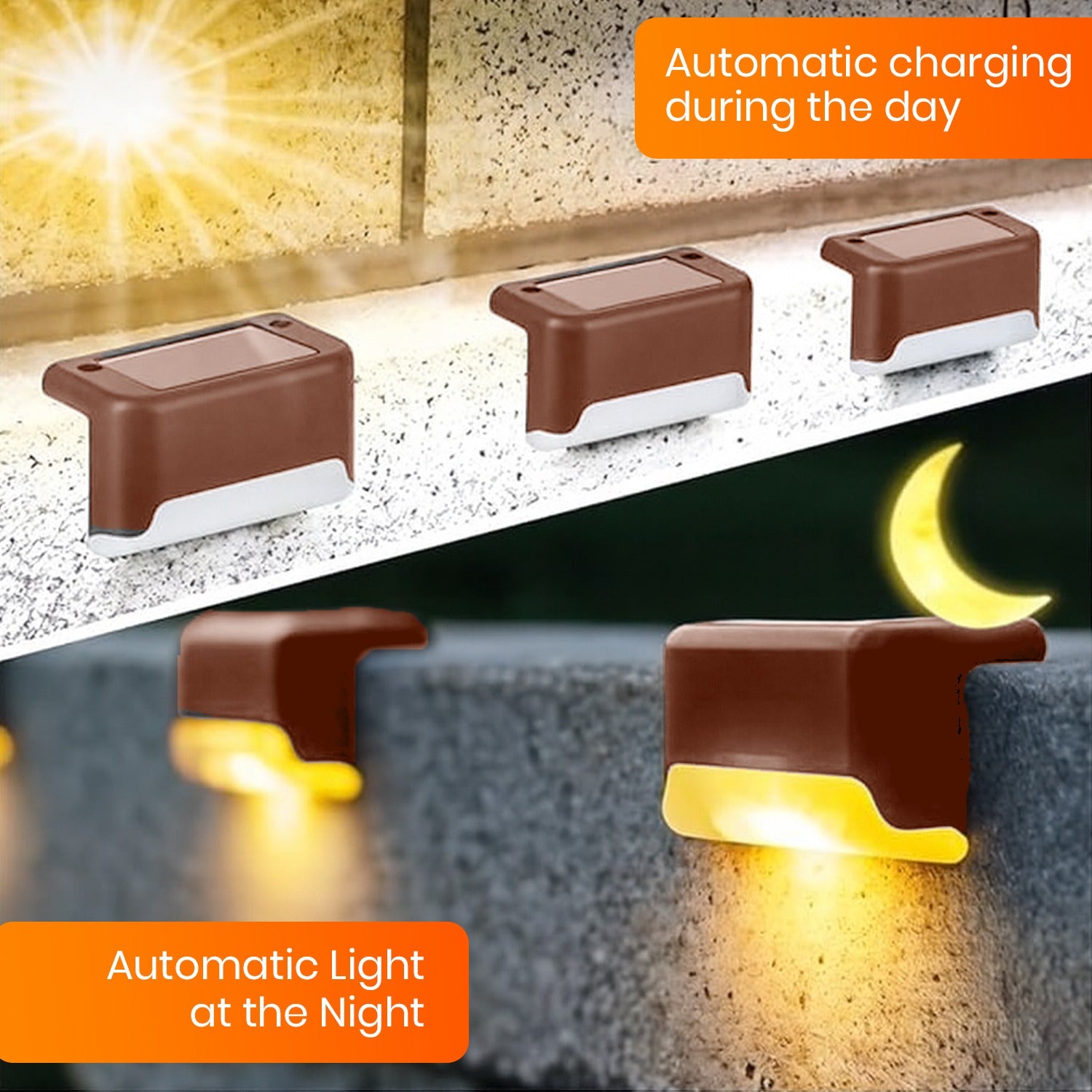 EMBOX Solar Outdoor Wall & Fence Light – Warm White, Waterproof