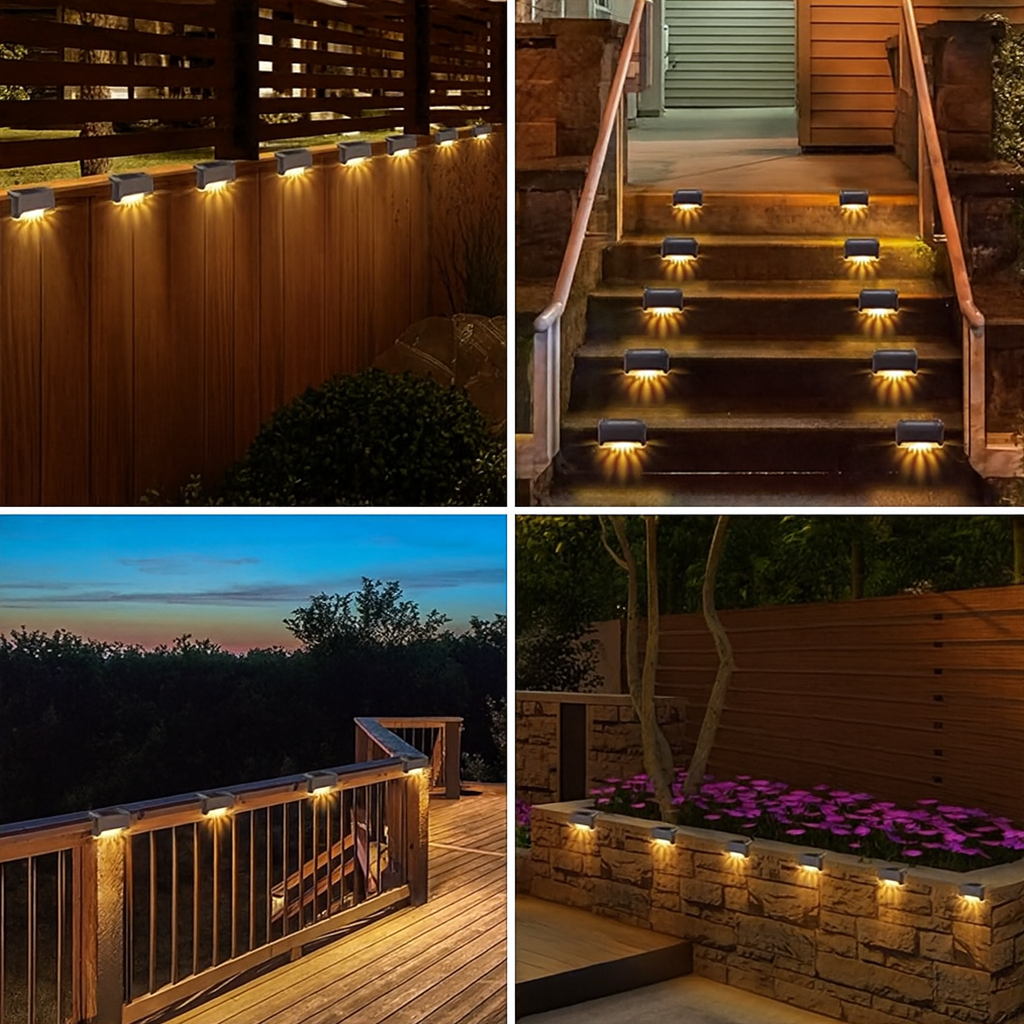 EMBOX Solar Outdoor Wall & Fence Light – Warm White, Waterproof
