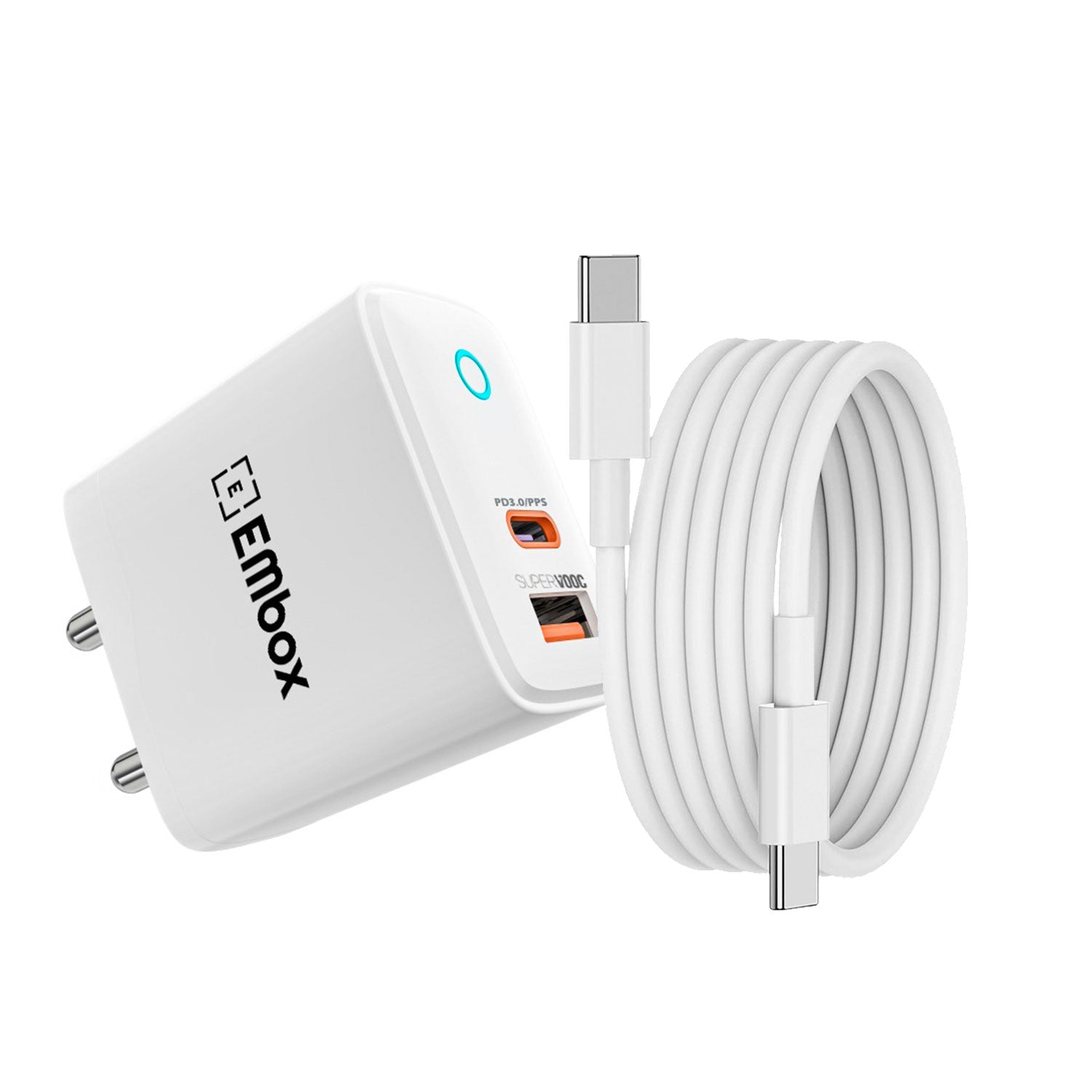 25W 35B Dual Port Fast Charging Adaptor |Type C PD Port & USB-A Port, LED Indicator, 18W USB Output |Supports Motorola, iPhone, Samsung