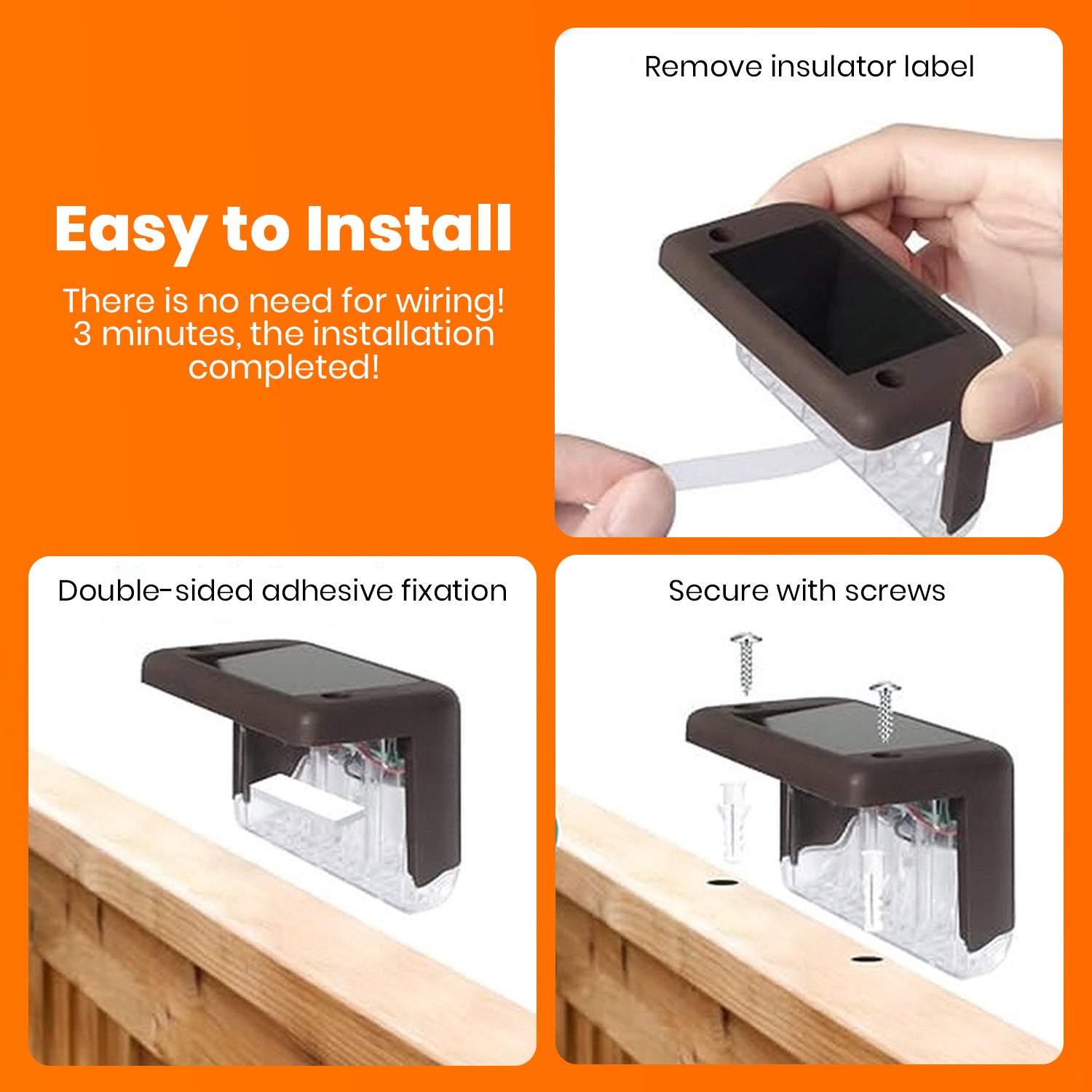 EMBOX Solar Outdoor Wall & Fence Light – Warm White, Waterproof