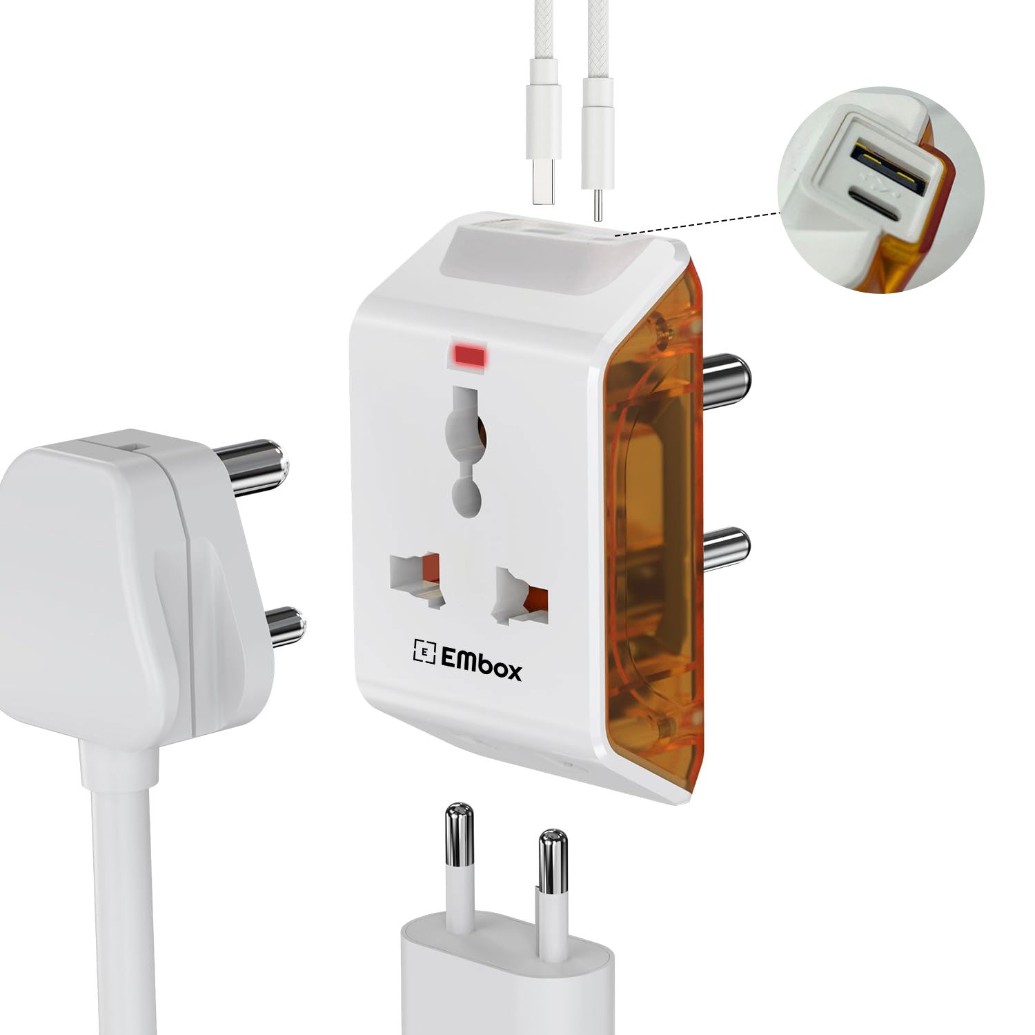 Multi Plug Adapter With USB 5 Devices in 1 (10 Amp)