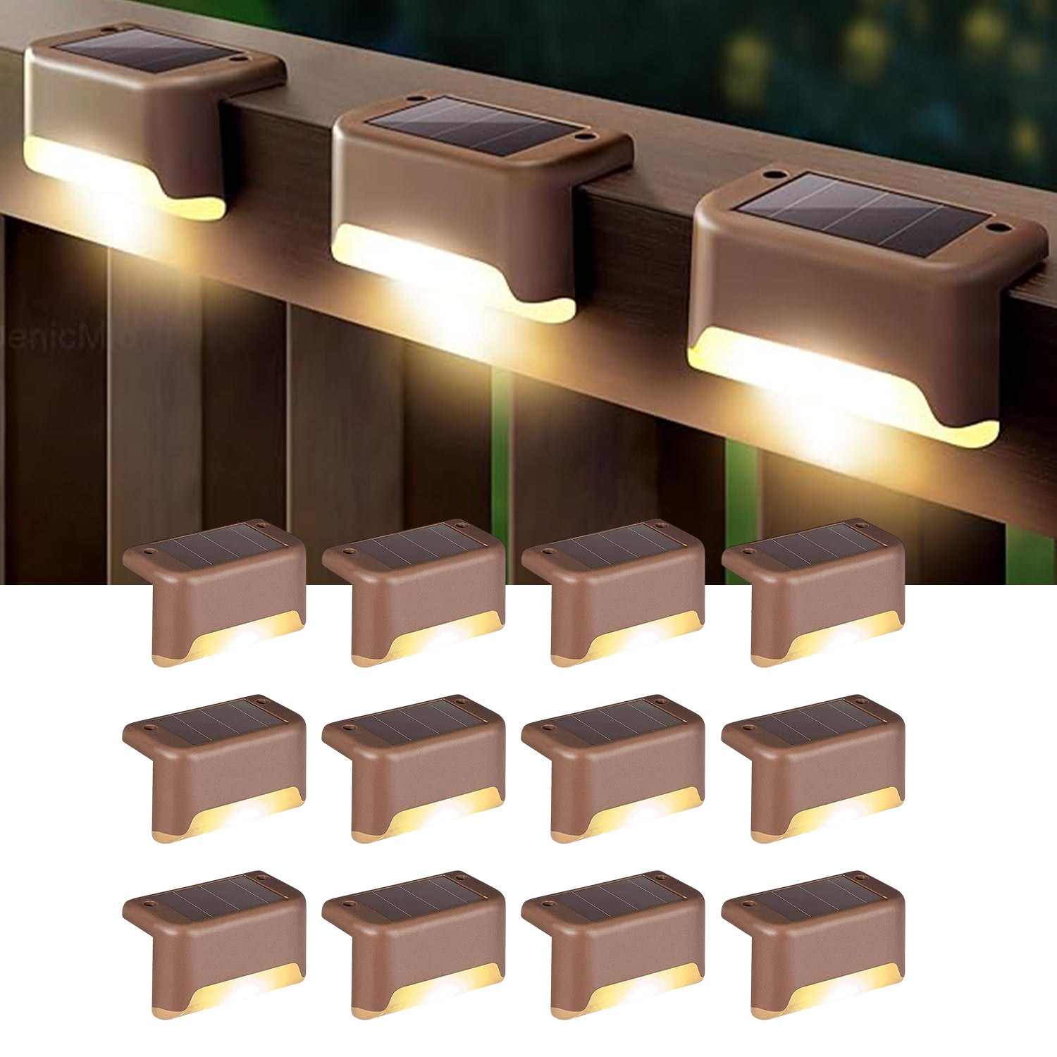 EMBOX Solar Outdoor Wall & Fence Light – Warm White, Waterproof