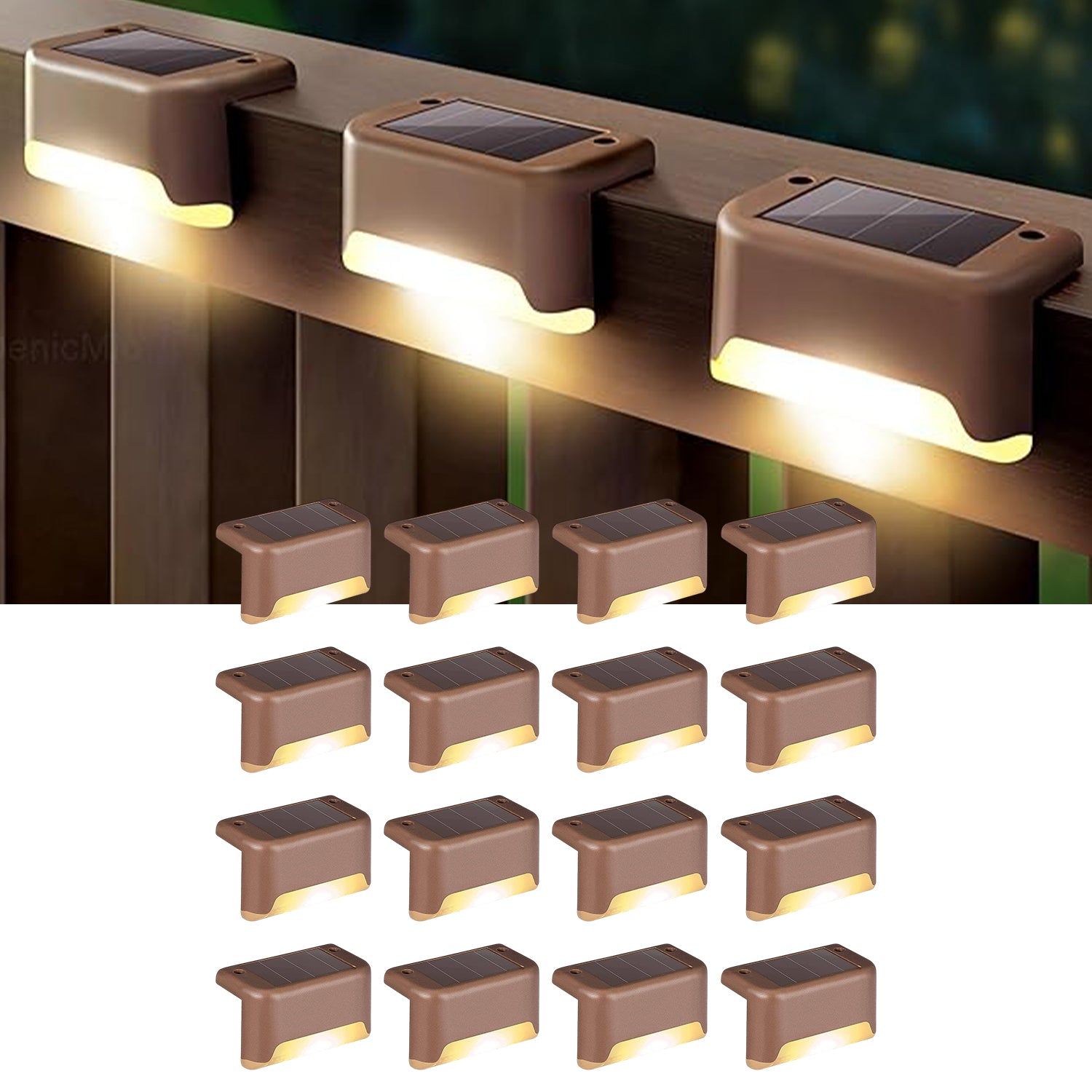 EMBOX Solar Outdoor Wall & Fence Light – Warm White, Waterproof