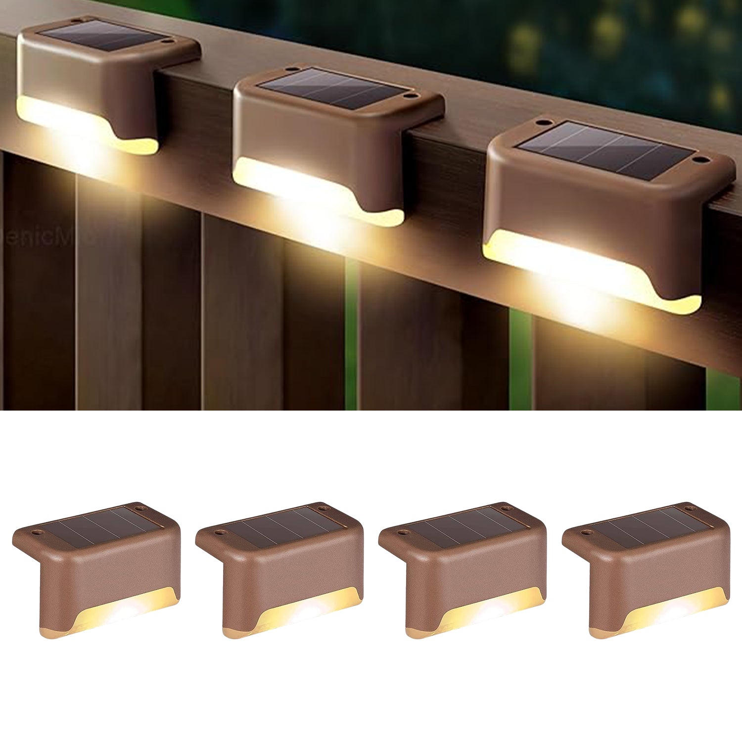 EMBOX Solar Outdoor Wall & Fence Light – Warm White, Waterproof