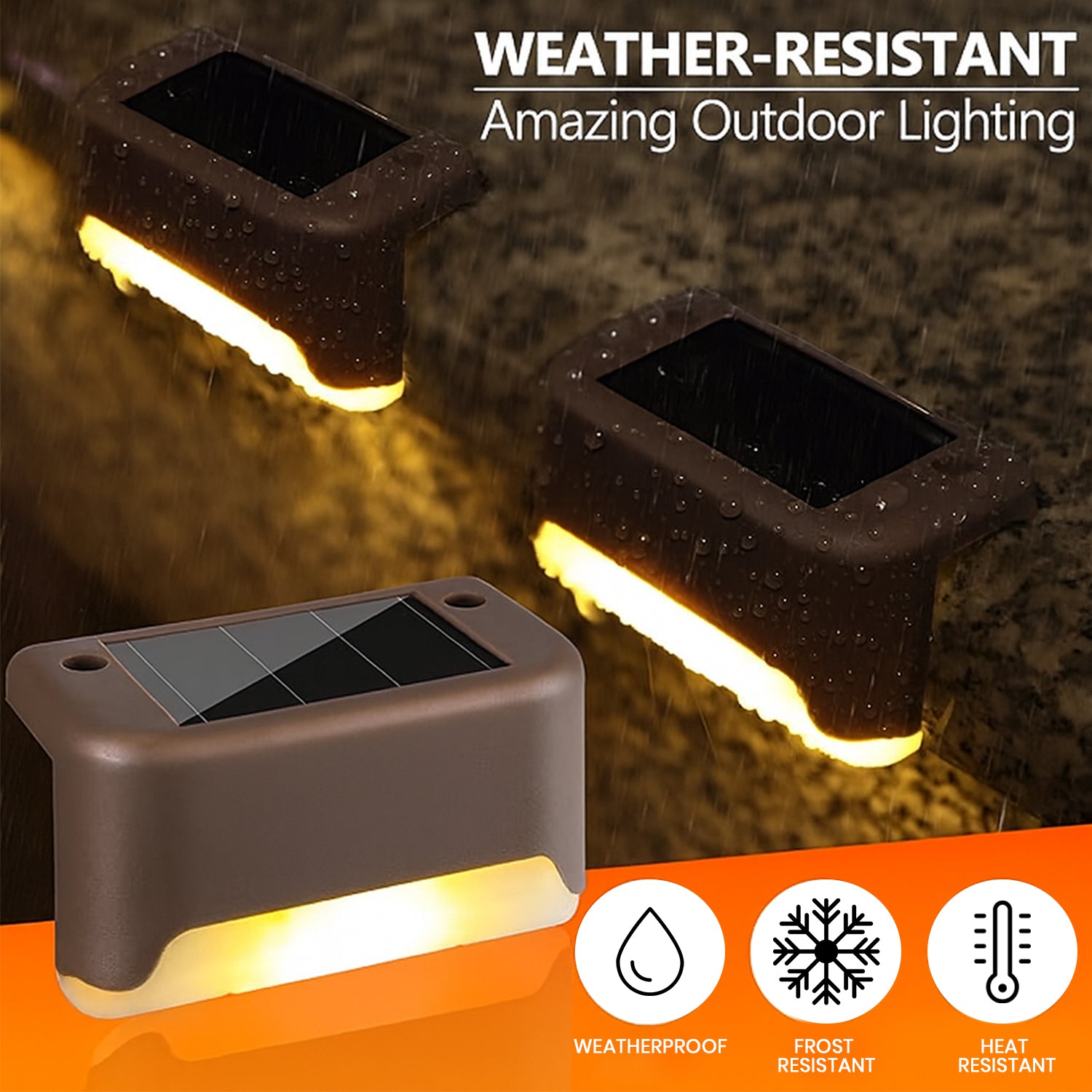 EMBOX Solar Outdoor Wall & Fence Light – Warm White, Waterproof